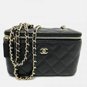 Pre Owned Chanel Vanity Mini Black Caviar Leather Shoulder Bag