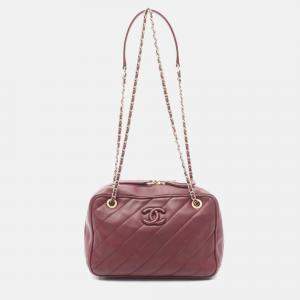 Pre Owned Chanel CC Bordeaux Leather Camera Bag