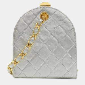 Pre Owned Chanel Silver Shoulder Bag