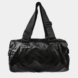 Pre Owned Chanel Sport Line Black PVC/Canvas Shoulder Bag