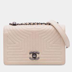 Pre Owned Chanel Brown Small Quilted Calfskin Korean Garden Flap