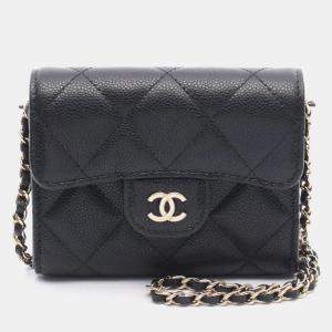 Pre Owned Chanel Matelasse Black Calfskin Shoulder Bag