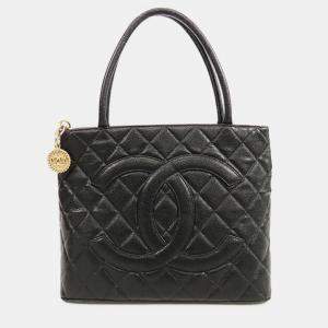 Pre Owned Chanel Black Caviar Medallion Tote
