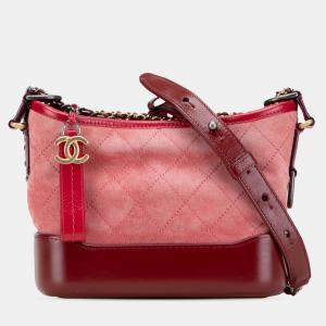 Pre Owned Chanel Red Small Suede Gabrielle Crossbody
