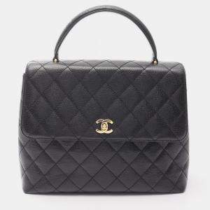 Pre Owned Chanel Matelasse Handbag Calfskin Black Ghw Cc Coco