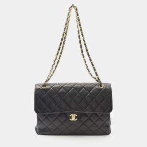 Pre Owned Chanel Quilted Black Leather Chain Shoulder Bag