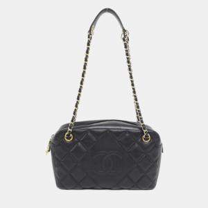 Pre Owned Chanel Black Leather CC Line \Shoulder Bag