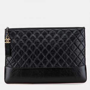 Pre Owned Chanel Large Aged Calfskin Gabrielle O Case Clutch