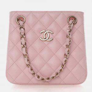 Pre Owned Chanel Pink Mini Bucket Bag
