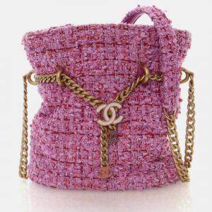 Pre Owned Chanel Tweed Bucket Bag