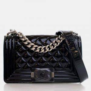Pre Owned Chanel Small Patent Boy Bag