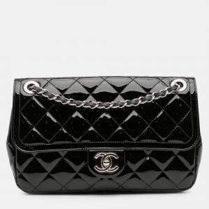 Pre Owned Chanel Black Medium Patent Coco Shine Flap