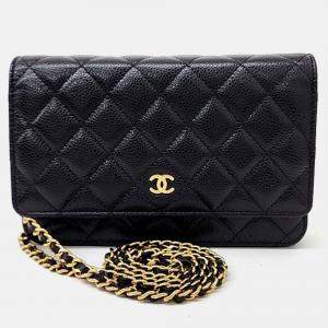 Pre Owned Chanel Black Leather WOC Mini Crossbody Bag