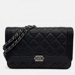 Pre Owned Chanel Caviar Boy WOC Mini Crossbody Bag