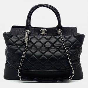 Pre Owned Chanel Black Leather Chanel Portobello Large