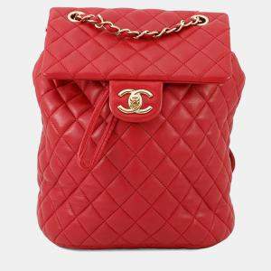 Pre Owned Chanel Urban Spirit Red Lambskin Backpack