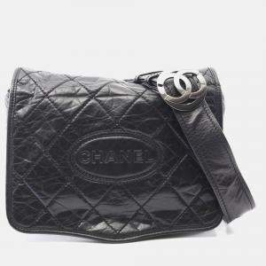 Pre Owned Chanel Wild Stitch  Black Calfskin Crossbody Shoulder Bag