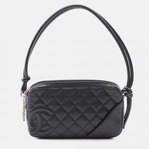 Pre Owned Chanel Coco CC Cambon Line Black Leather Handbag