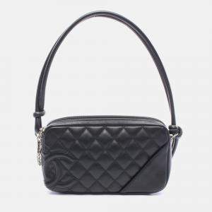 Pre Owned Chanel CC Coco Cambon Line Black Leather Handbag 