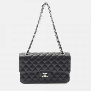 Pre Owned Chanel Coco Matelasse Black Calfskin W Flap Shoulder Bag 