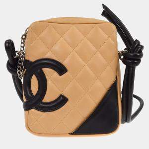 Chanel Beige Black Calfskin Cambon Ligne Shoulder Bag