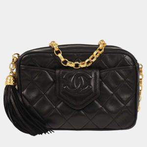 Pre Owned Chanel Black Lambskin Camera Bag Mini