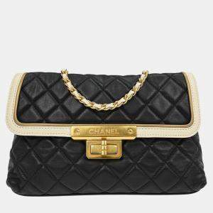 Pre Owned Chanel Black Lambskin Mademoiselle Lock Shoulder Bag