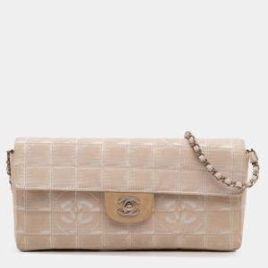 Chanel Brown New Travel Line Nylon East West Flap