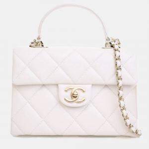 Pre Owned Chanel Mini Caviar Retro Twist Top Handle Bag