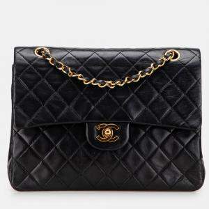 Chanel Black Medium Tall Classic Lambskin Double Flap
