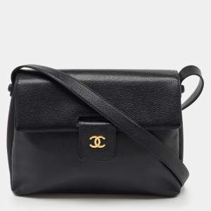 مملوكة مسبقًا Chanel Black Caviar Leather Vintage CC Flap Bag