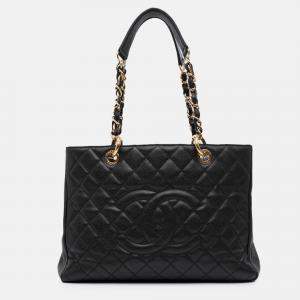 Chanel Black Caviar Grand Shopping Tote Bag
