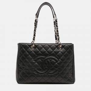 Pre Owned Chanel Black Caviar Grand Shopping Tote