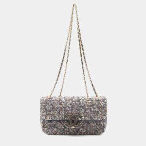Chanel Multicolor Small Quilted Tweed CC Chic Double Flap