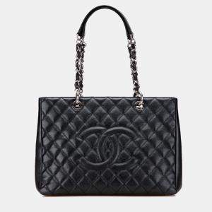 Pre Owned Chanel Black Caviar Grand Shopping Tote