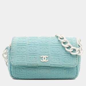 Chanel Blue Terry Cloth Sport Line Flap