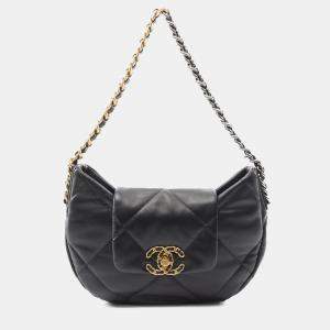 Chanel Black Lambskin 19 Chain Hobo