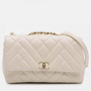 مملوكة مسبقًا Chanel Cream Small Mix Quilted Aged Calfskin New Clutch Flap