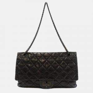Chanel Black Calf Leather Metallic Shoulder Bag