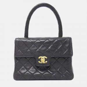 Pre Owned Chanel Black Lambskin Leather Handbag