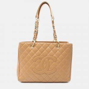 Pre Owned Chanel Grand Shopping Brown Leather Tote Bag