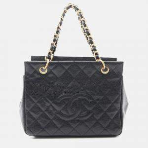 Chanel Matelasse Handbag Calfskin Leather Black