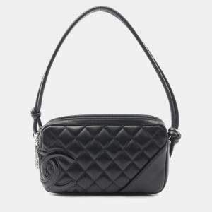 Chanel Cambon Line Handbag Leather Patent Leather Black