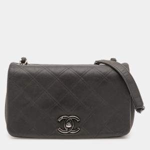 Chanel Grey Embossed Calfskin New Chic Flap