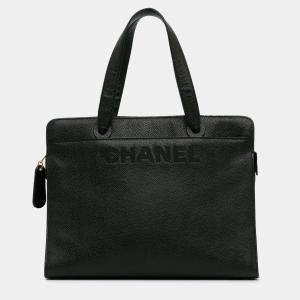 Chanel Black CC Caviar Leather Tote