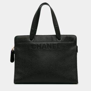 Chanel Black CC Caviar Leather Tote