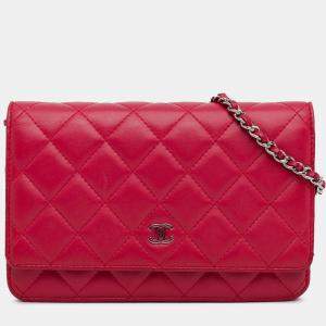 Chanel Pink Classic Lambskin Wallet on Chain