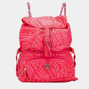 Chanel Printed Nylon Coco Neige Convertible Backpack