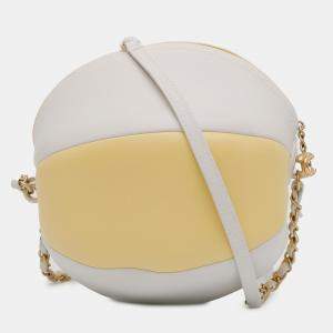 Pre Owned Chanel Yellow Calfskin Coco Beach Ball Bag