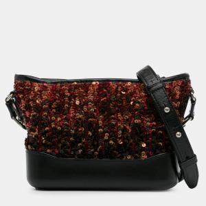 Chanel Black Brown Small Sequin Gabrielle Crossbody